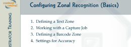 Content Central document management system zonal recognition configuration