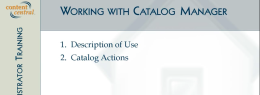 Working with the catalog manager in Content Central Document Management Software