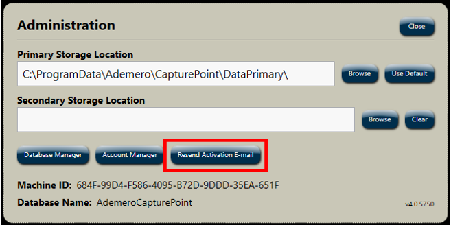 Installing CapturePoint - Create New Account - Alternate to Email Activation - Resend Email