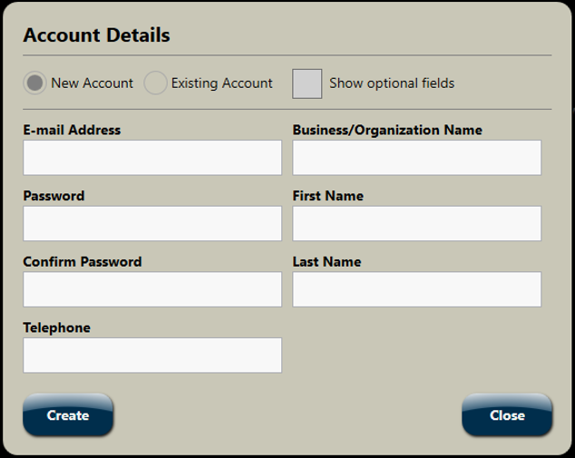 Installing CapturePoint - Create New Account - Field Data Blank Popup