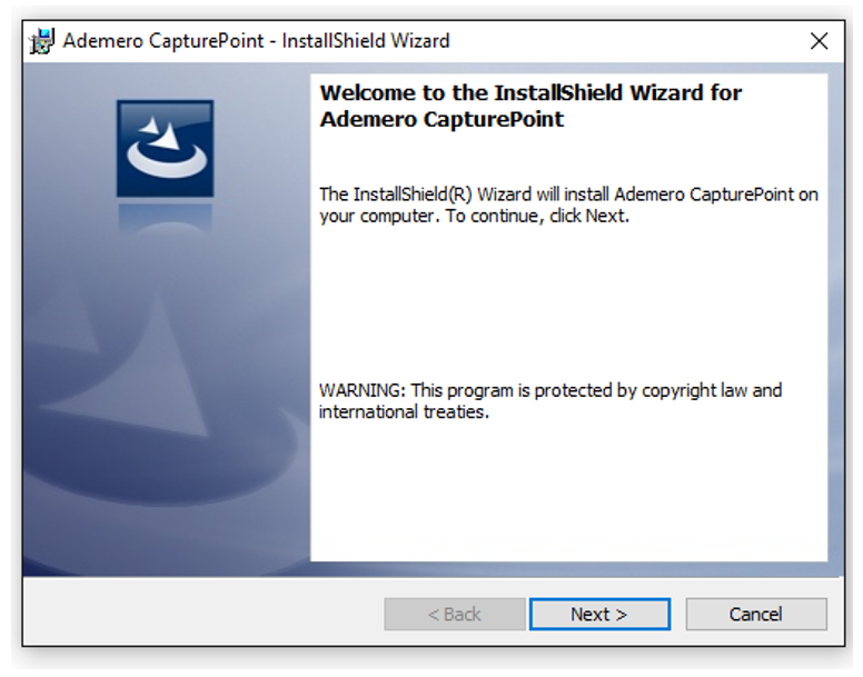 Installing CapturePoint - Install Wizard Screen