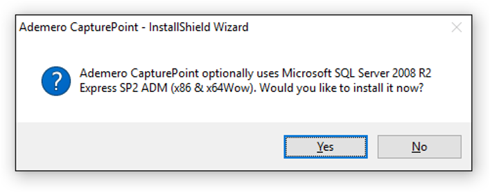 Installing CapturePoint - Requirements Prompt - acceptance